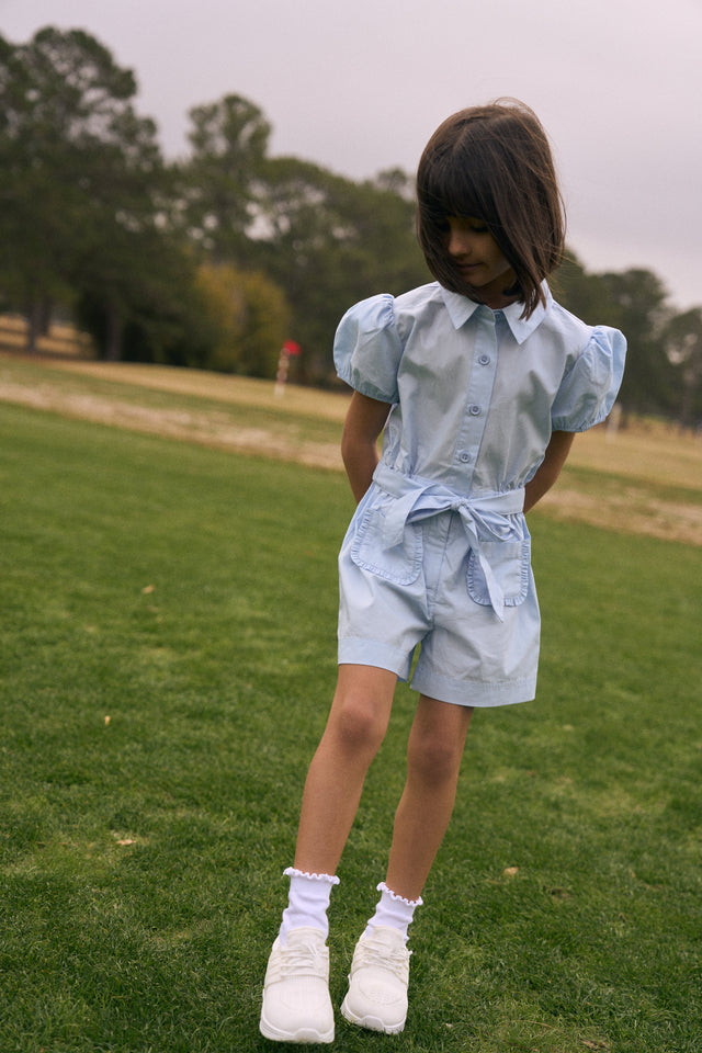 Poplin Romper in Sky Blue