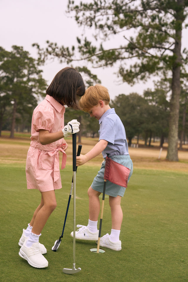 Classic Polo in Light Blue & White Stripe