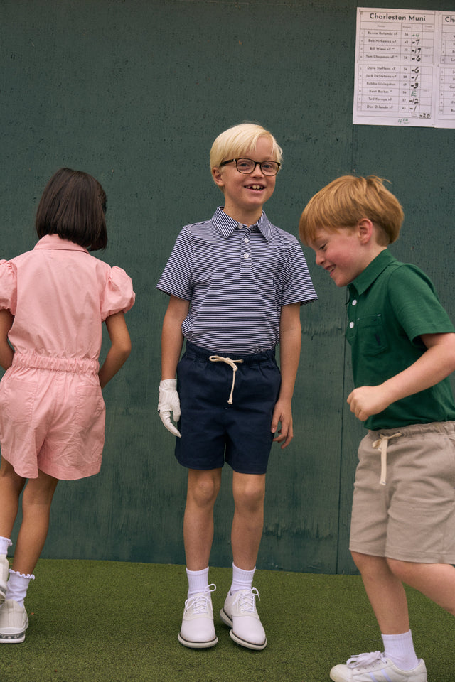 Classic Polo in Navy and White Stripe
