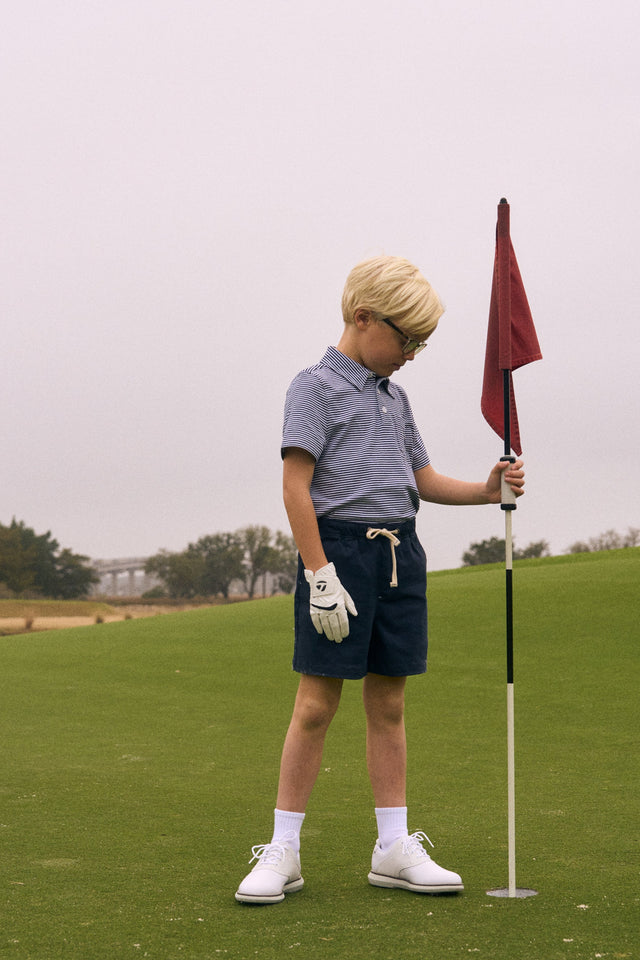 Classic Polo in Navy and White Stripe