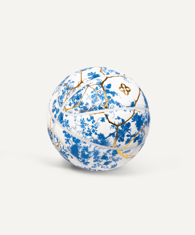 Comrade Berlin artistic basketball mens kids collectibles decorative basketball with blue floral design
