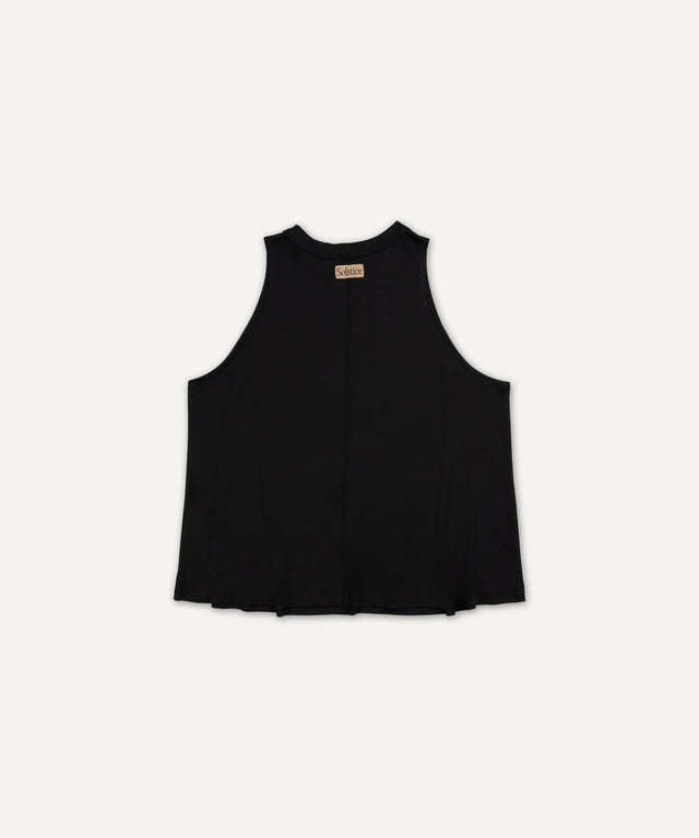 Black sleeveless tank top from Solstice Athletics premium workout clothing collection