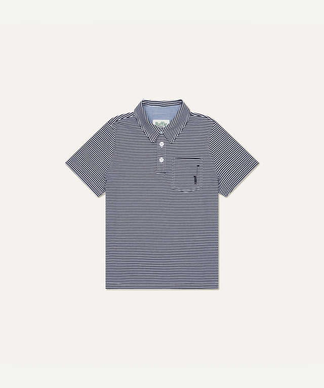Classic Polo in Navy and White Stripe