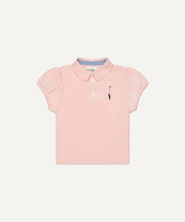 Puff-Sleeved Polo in Pink
