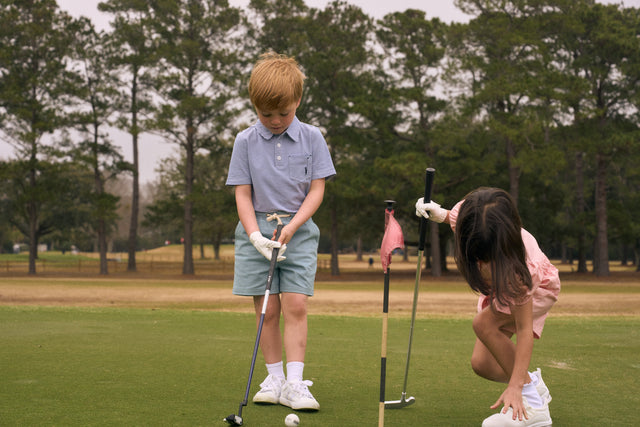 Classic Polo in Light Blue & White Stripe