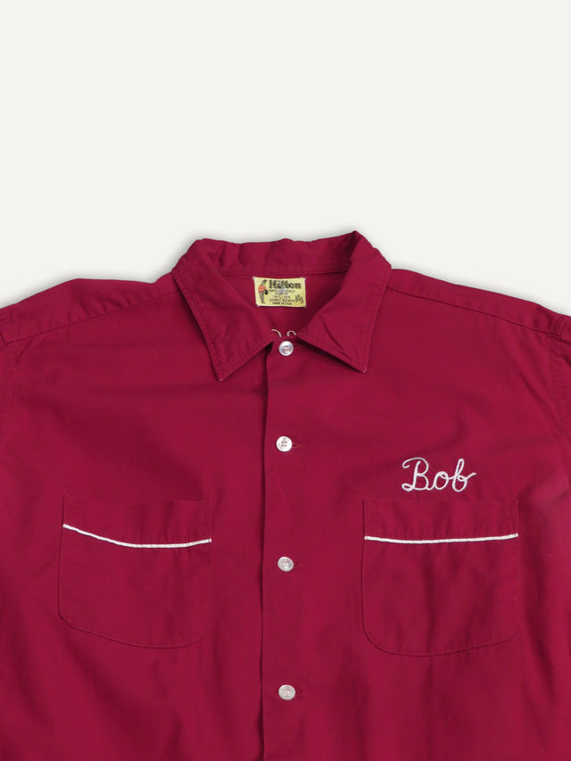1960s Boxy Maroon Bowling Shirt - Huyck House Premium Sporting Goods