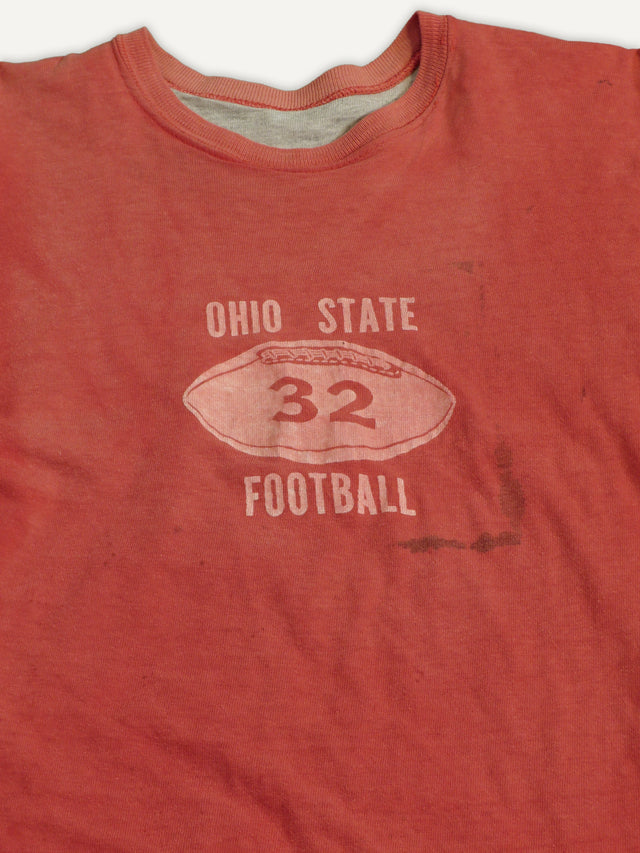 1950s Ohio State Football Reversible Athletic T-Shirt - Huyck House Premium Sporting Goods