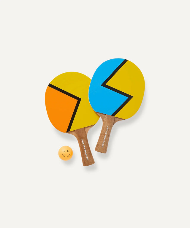 Aesthetic ping pong paddles and table tennis ball with smiley face from Art of Ping Pong