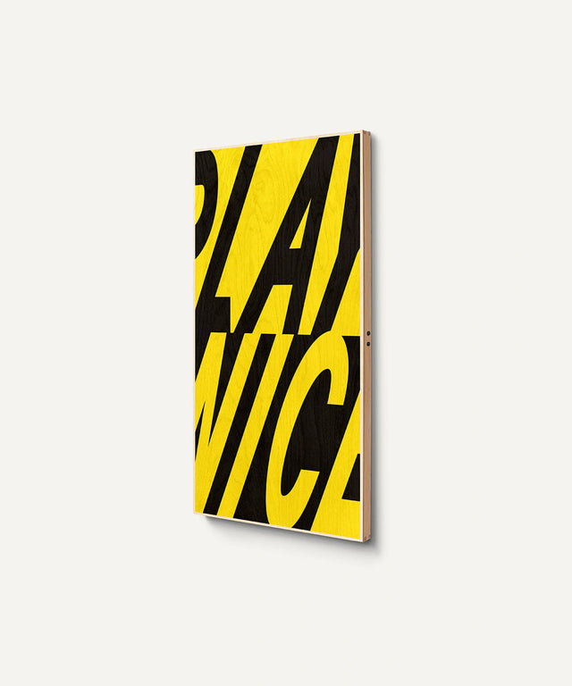 Aesthetic ping pong table tennis art print by Art of Ping Pong with bold yellow and black design