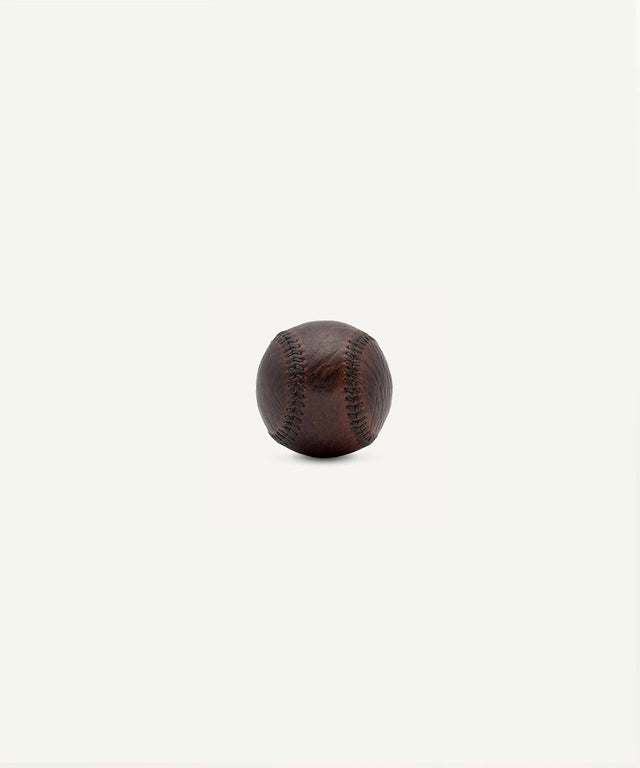 Leather Head Sports bison leather figure 8 ball gear in dark brown with detailed stitching