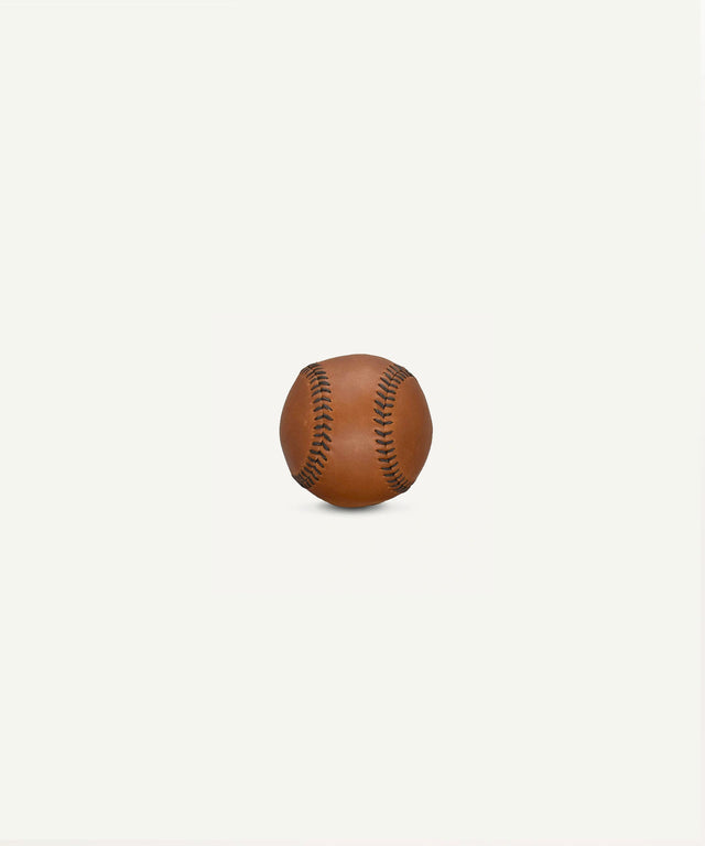 Leather Head Sports bourbon leather baseball with rich brown leather and black stitching