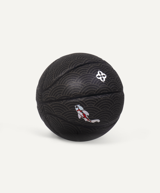 Comrade Berlin black artistic basketball with decorative koi fish design for mens kids collectibles