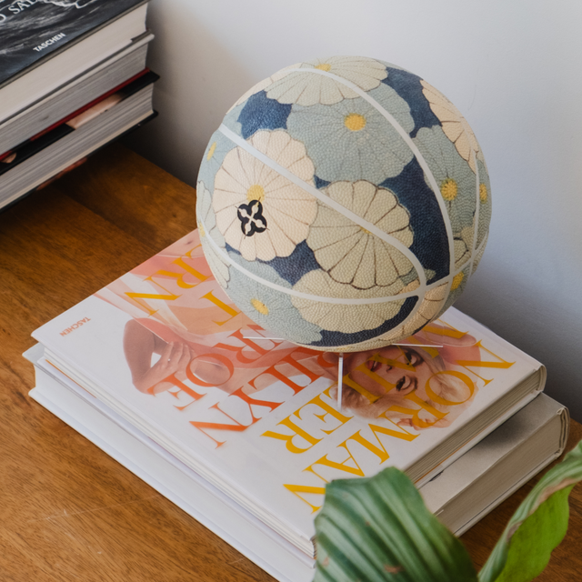 Artistic basketball with floral design by Comrade Berlin for mens kids collectibles decorative basketball display