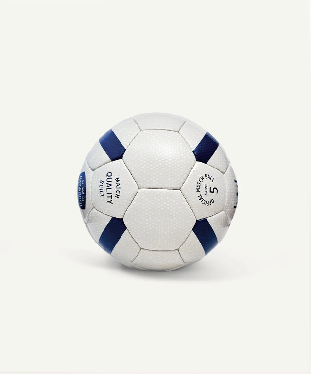 Hayworth Athletic standard model soccer ball white with blue accents and match quality print
