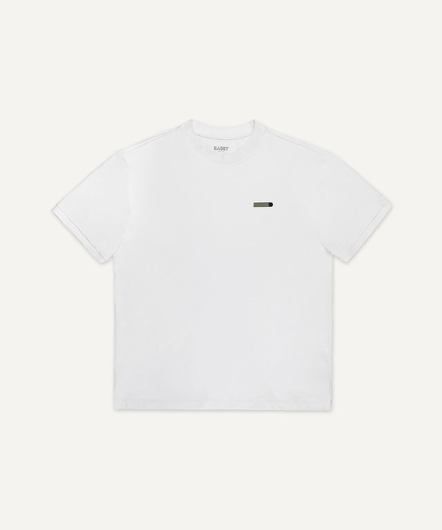 Kadet white Henrik pique tee for men with short sleeves and small chest logo