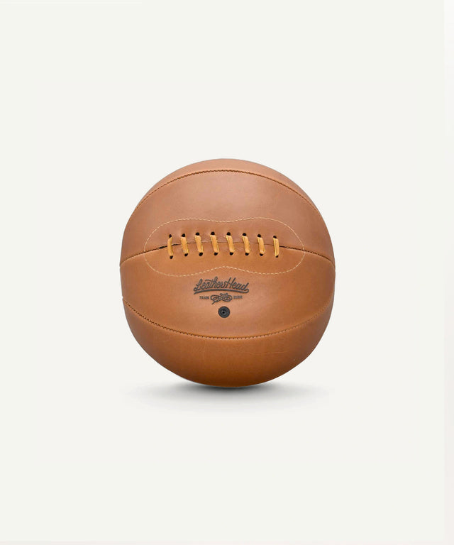 Leather Head Sports leather old fashioned basketball with stitched laces and vintage design