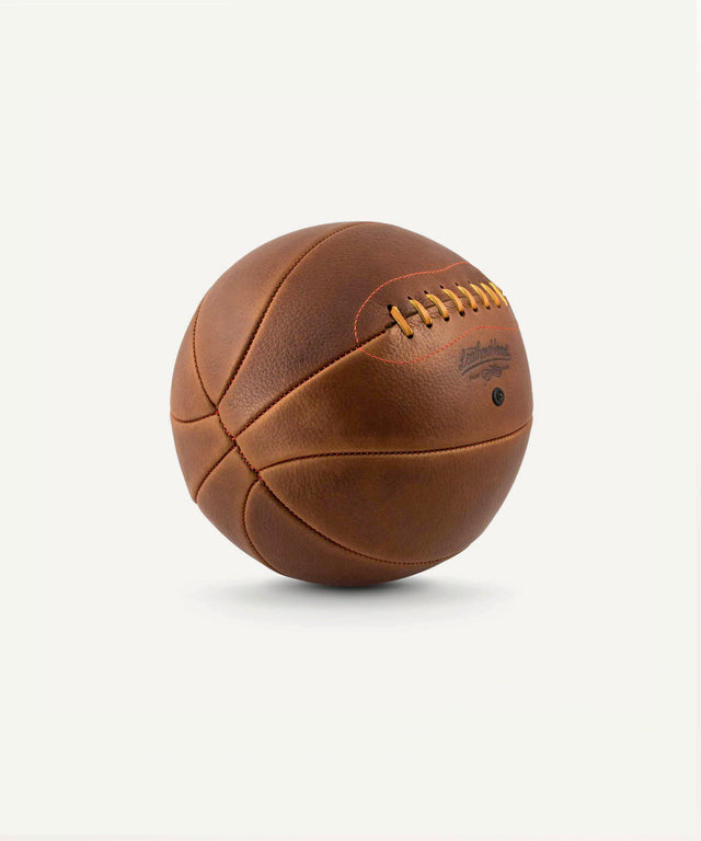 Leather Head Sports vintage style Naismith basketball for sale crafted from premium brown leather