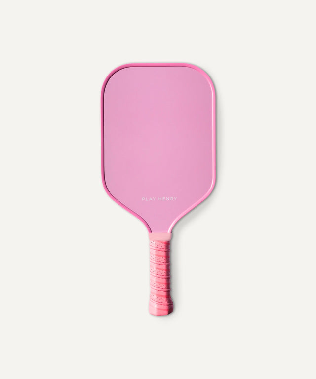 Play Henry pink carbon fiber pickleball paddle with textured grip for enhanced control
