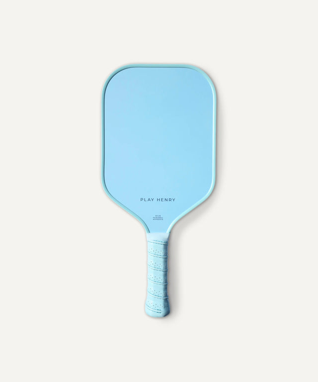 Play Henry light blue pickleball paddle with textured grip for improved control