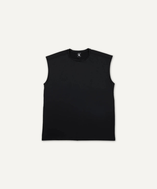 Solstice Athletics black sleeveless top in premium workout clothing for activewear