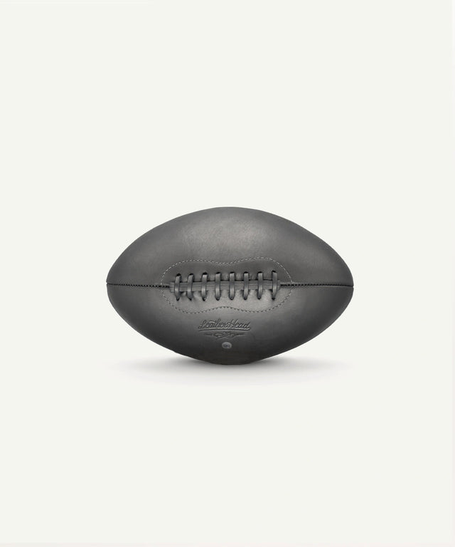 Leather Head Sports Pro Series Onyx football in black with detailed stitching and textured surface