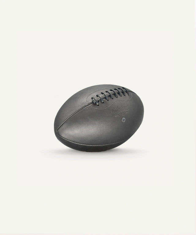 Leather Head Sports Pro Series Onyx football in sleek black leather with traditional laces