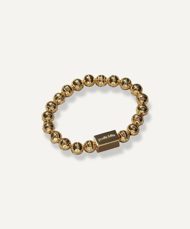 Victor Solomon basketball jewelry gold beaded bracelet by Literally Balling gifts for basketball fans