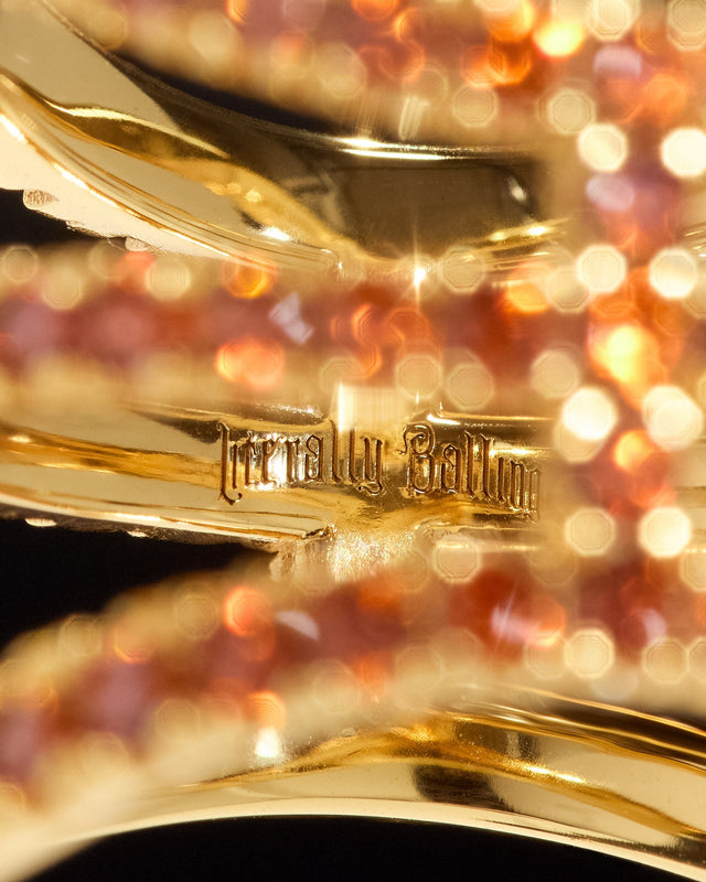 Literally Balling gold basketball jewelry close-up with Victor Solomon branding gifts for basketball fans