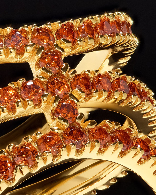 Victor Solomon basketball jewelry ring with orange gemstones from Literally Balling gifts for basketball fans