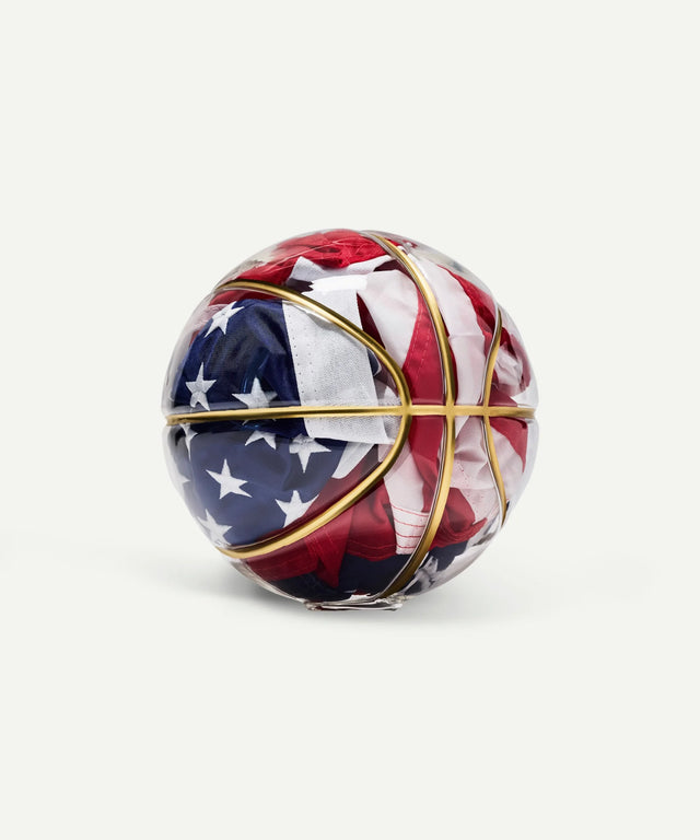 Victor Solomon basketball art piece American flag design gifts for basketball fans by Literally Balling