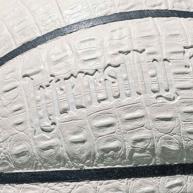 Literally Balling gear close-up showing textured white surface with embossed branding perfect for Victor Solomon basketball gifts for basketball fans