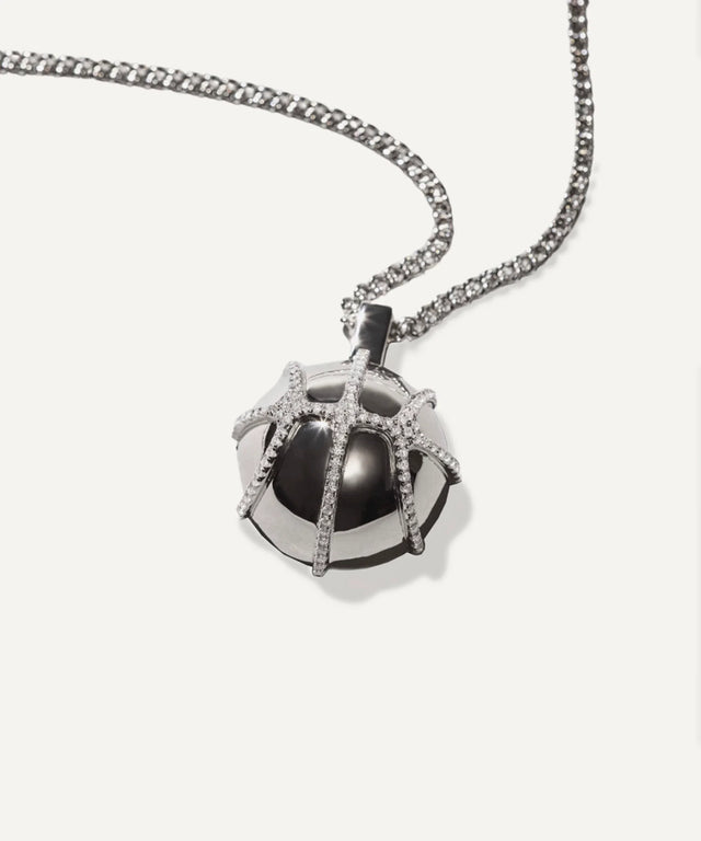 Literally Balling Victor Solomon basketball jewelry silver pendant necklace gifts for basketball fans
