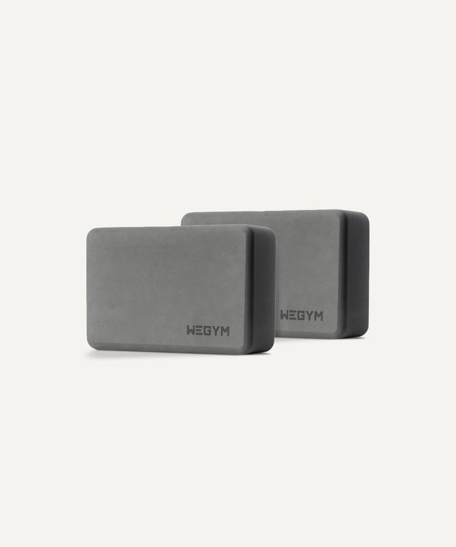 WeGym grey foam exercise block set perfect for yoga and fitness support