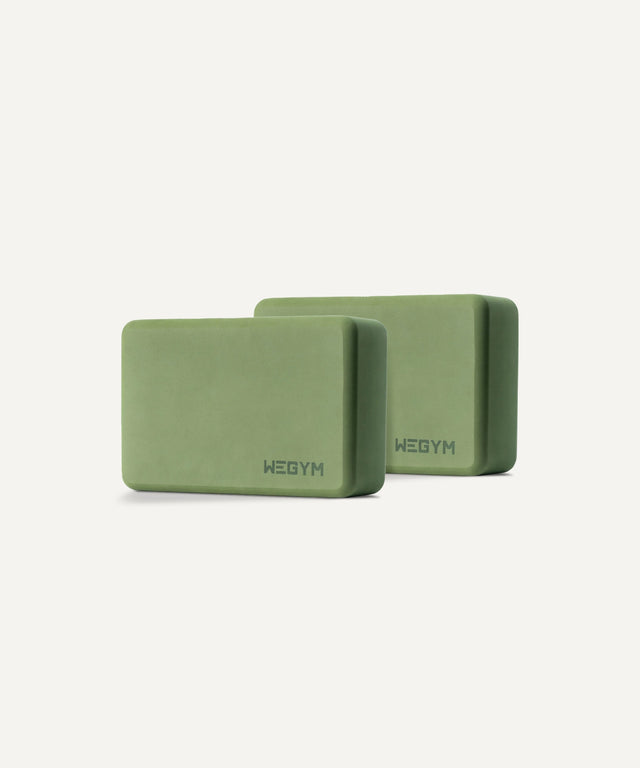 WeGym green foam exercise block set for yoga and fitness support
